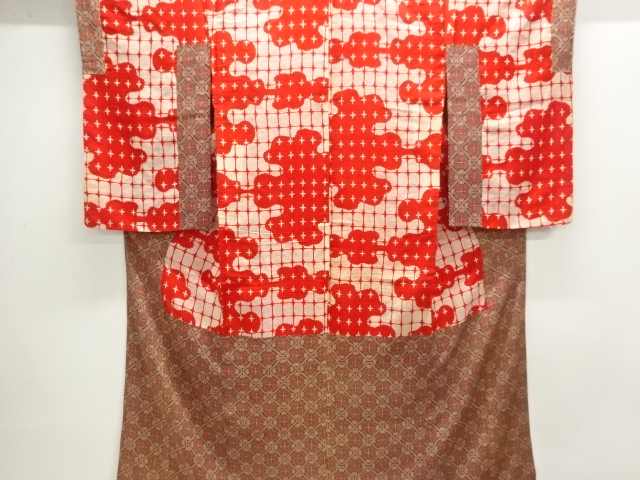 JAPANESE KIMONO / ANTIQUE DONUKI NAKAGI / SILK / FLOWER